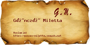Göncző Miletta névjegykártya