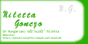 miletta gonczo business card